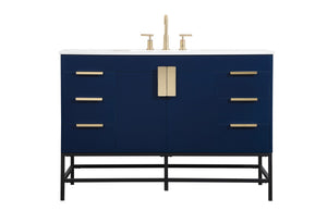 Elegant Lighting - VF488W48MBL - Single Bathroom Vanity - Eugene - Blue