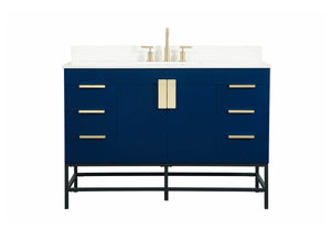 Elegant Lighting - VF488W48MBL-BS - Single Bathroom Vanity - Eugene - Blue