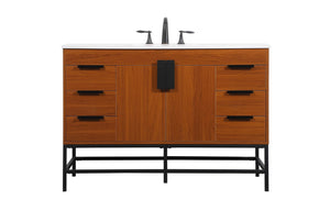 Elegant Lighting - VF488W48MTK - Single Bathroom Vanity - Eugene - Teak