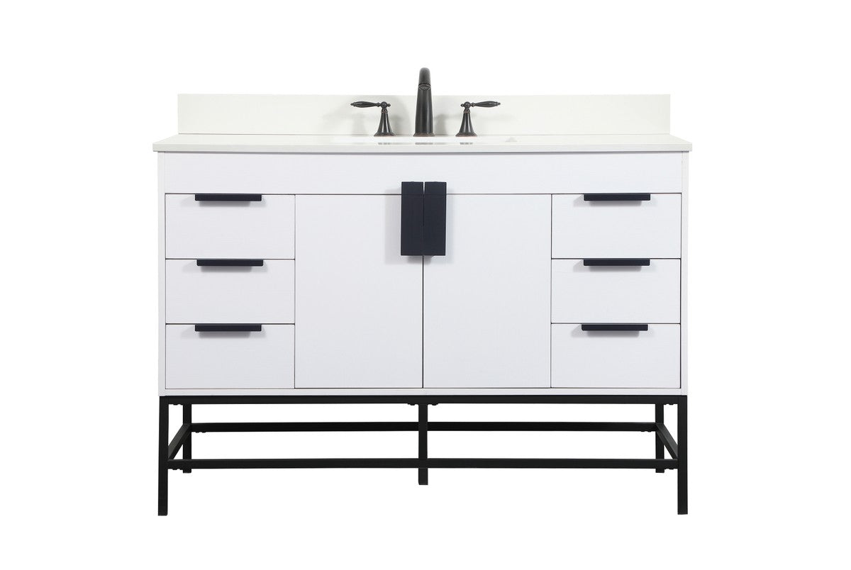 Elegant Lighting - VF488W48MWH-BS - Single Bathroom Vanity - Eugene - White