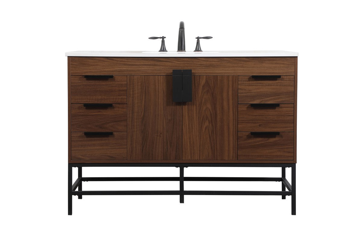 Elegant Lighting - VF488W48MWT - Single Bathroom Vanity - Eugene - Walnut