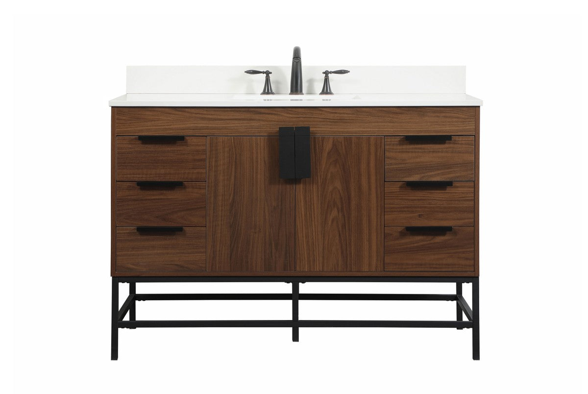 Elegant Lighting - VF488W48MWT-BS - Single Bathroom Vanity - Eugene - Walnut