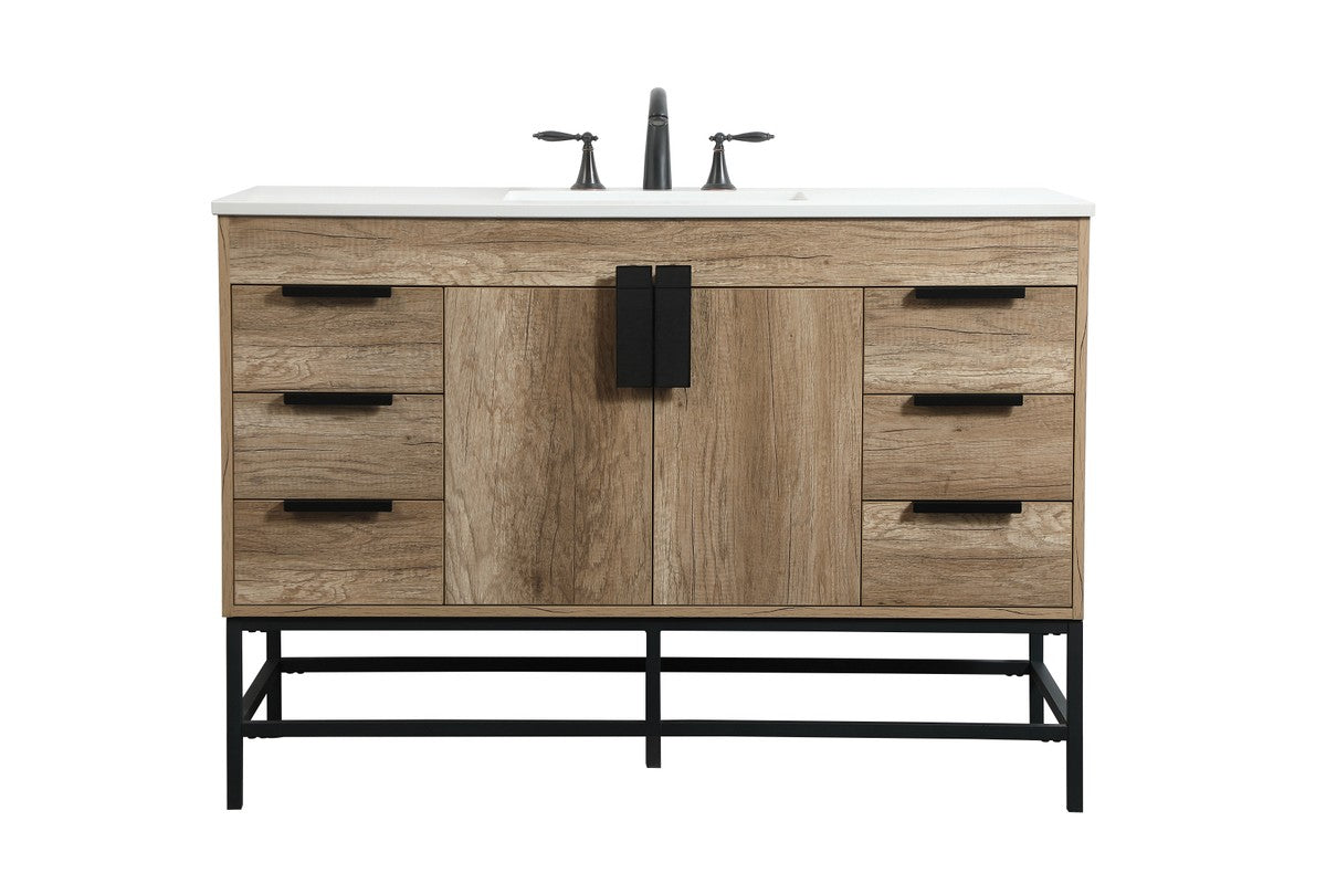 Elegant Lighting - VF488W48NT - Single Bathroom Vanity - Eugene - Natural Oak