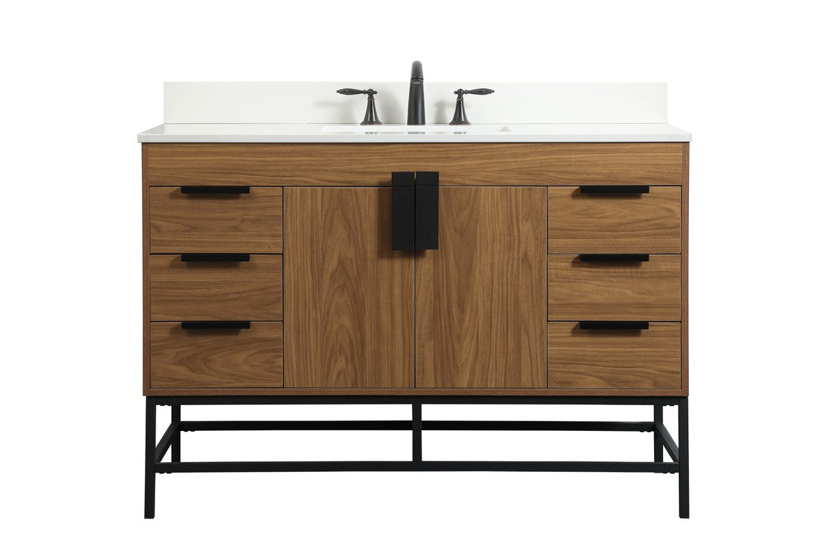 Elegant Lighting - VF488W48WB-BS - Single Bathroom Vanity - Eugene - Walnut Brown