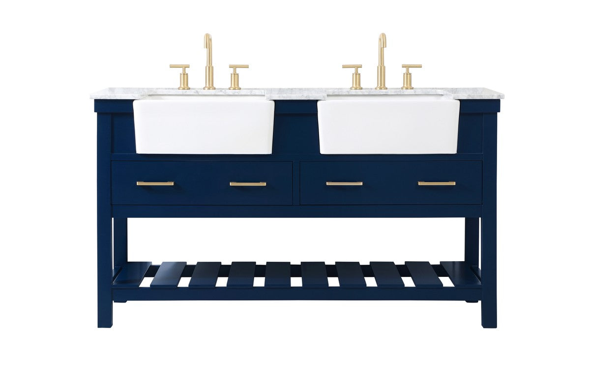 Elegant Lighting - VF60160DBL - Double Bathroom Vanity - Clement - Blue