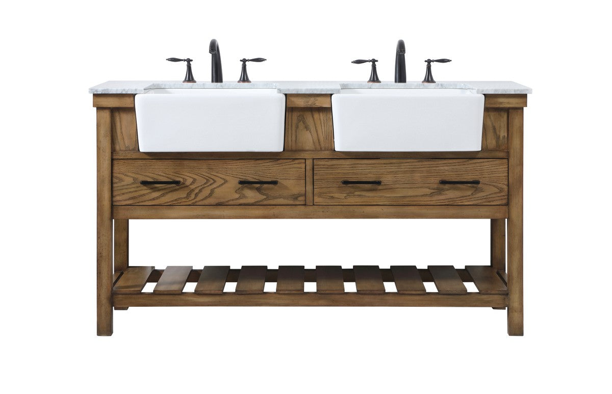 Elegant Lighting - VF60160DDW - Double Bathroom Vanity - Clement - Driftwood