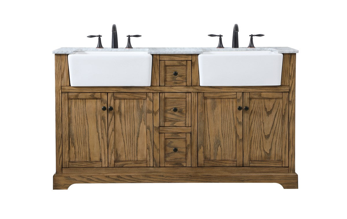 Elegant Lighting - VF60260DDW - Double Bathroom Vanity - Franklin - Driftwood