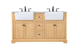 Elegant Lighting - VF60260DNW - Double Bathroom Vanity - Franklin - Natural Wood