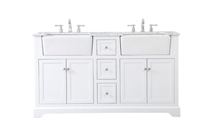 Elegant Lighting - VF60260DWH - Double Bathroom Vanity - Franklin - White