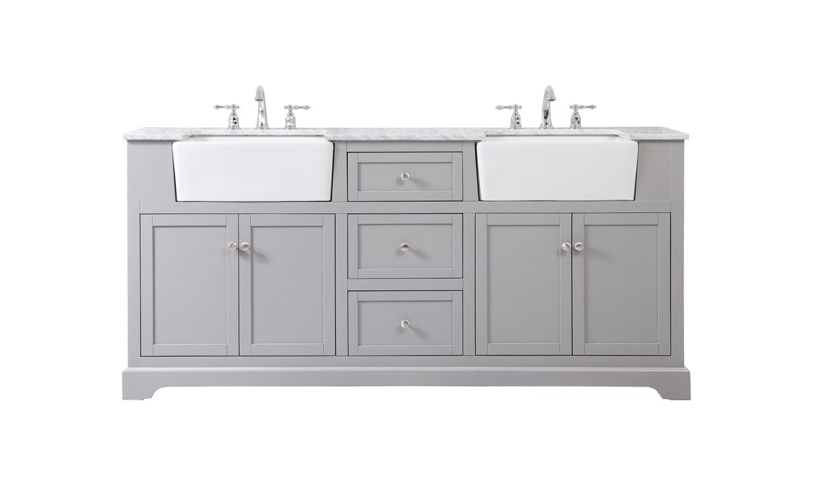 Elegant Lighting - VF60272DGR - Double Bathroom Vanity - Franklin - Grey