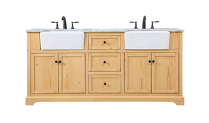 Elegant Lighting - VF60272DNW - Double Bathroom Vanity - Franklin - Natural Wood