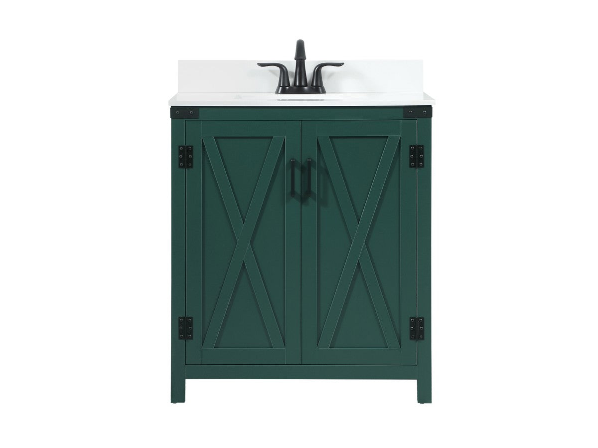 Elegant Lighting - VF90230MGN-BS - Single Bathroom Vanity - Grant - Green