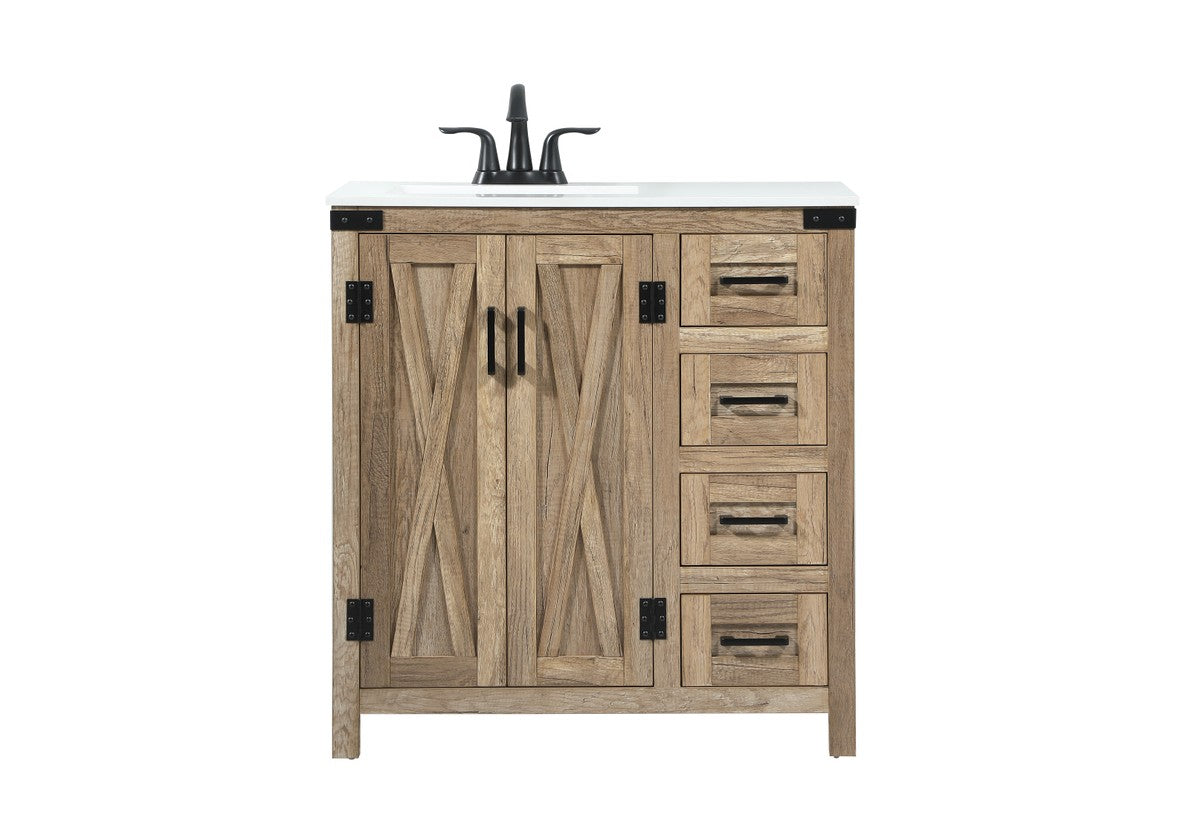 Elegant Lighting - VF90232NT - Single Bathroom Vanity - Grant - Natural Oak