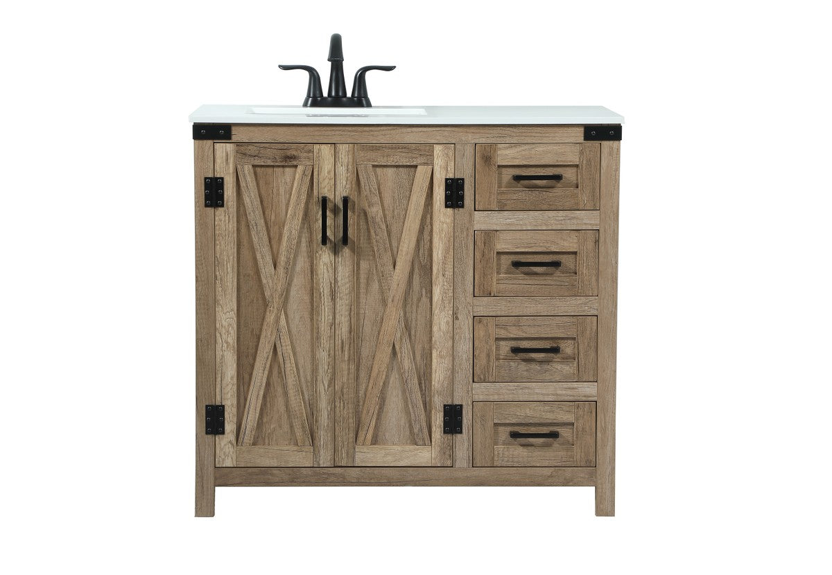 Elegant Lighting - VF90236NT - Single Bathroom Vanity - Grant - Natural Oak