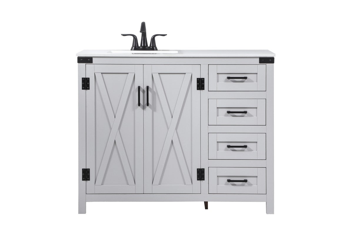 Elegant Lighting - VF90242GR - Single Bathroom Vanity - Grant - Grey