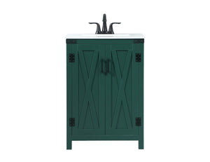 Elegant Lighting - VF90224MGN - Single Bathroom Vanity - Grant - Green