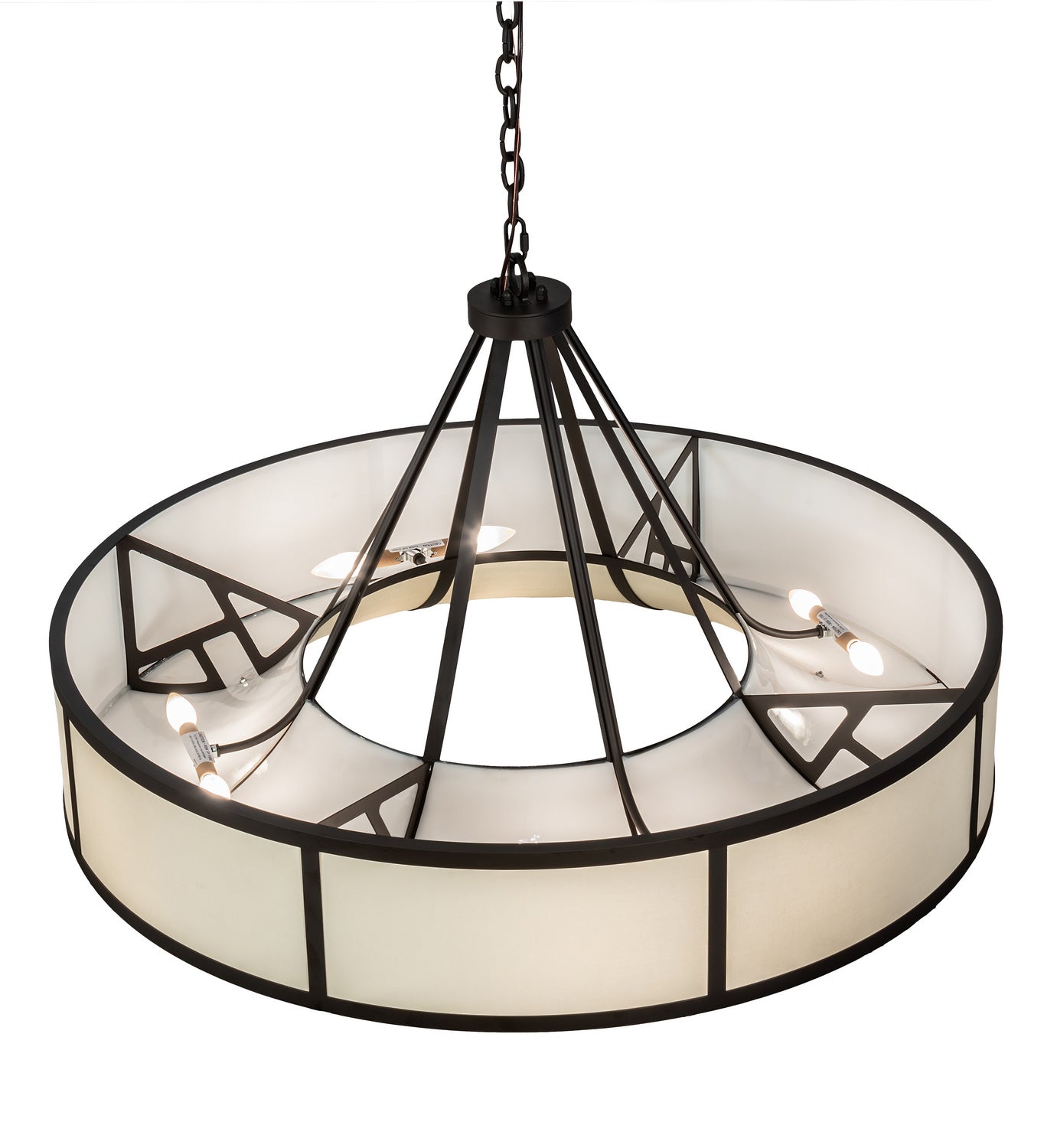 Meyda Tiffany - 234349 - Eight Light Pendant - Cilindro Ventura - Oil Rubbed Bronze