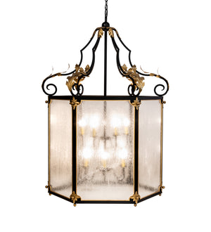 Meyda Tiffany - 234527 - 12 Light Pendant - Ganser - Solar Black / Gold