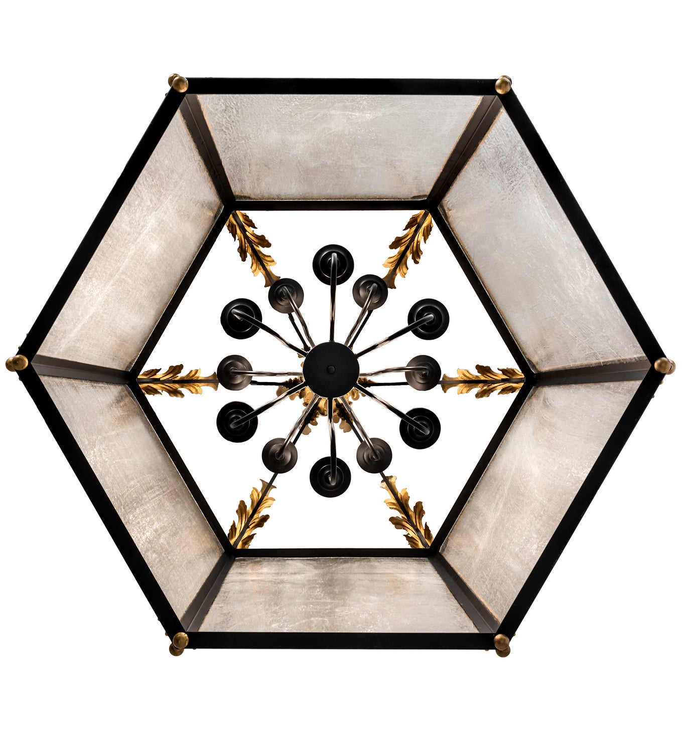 Meyda Tiffany - 234527 - 12 Light Pendant - Ganser - Solar Black / Gold