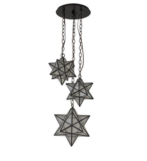 Meyda Tiffany - 236061 - Three Light Pendant - Moravian Star - Timeless Bronze