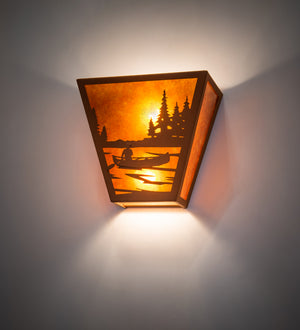 Meyda Tiffany - 236835 - Two Light Wall Sconce - Canoe At Lake - Earth