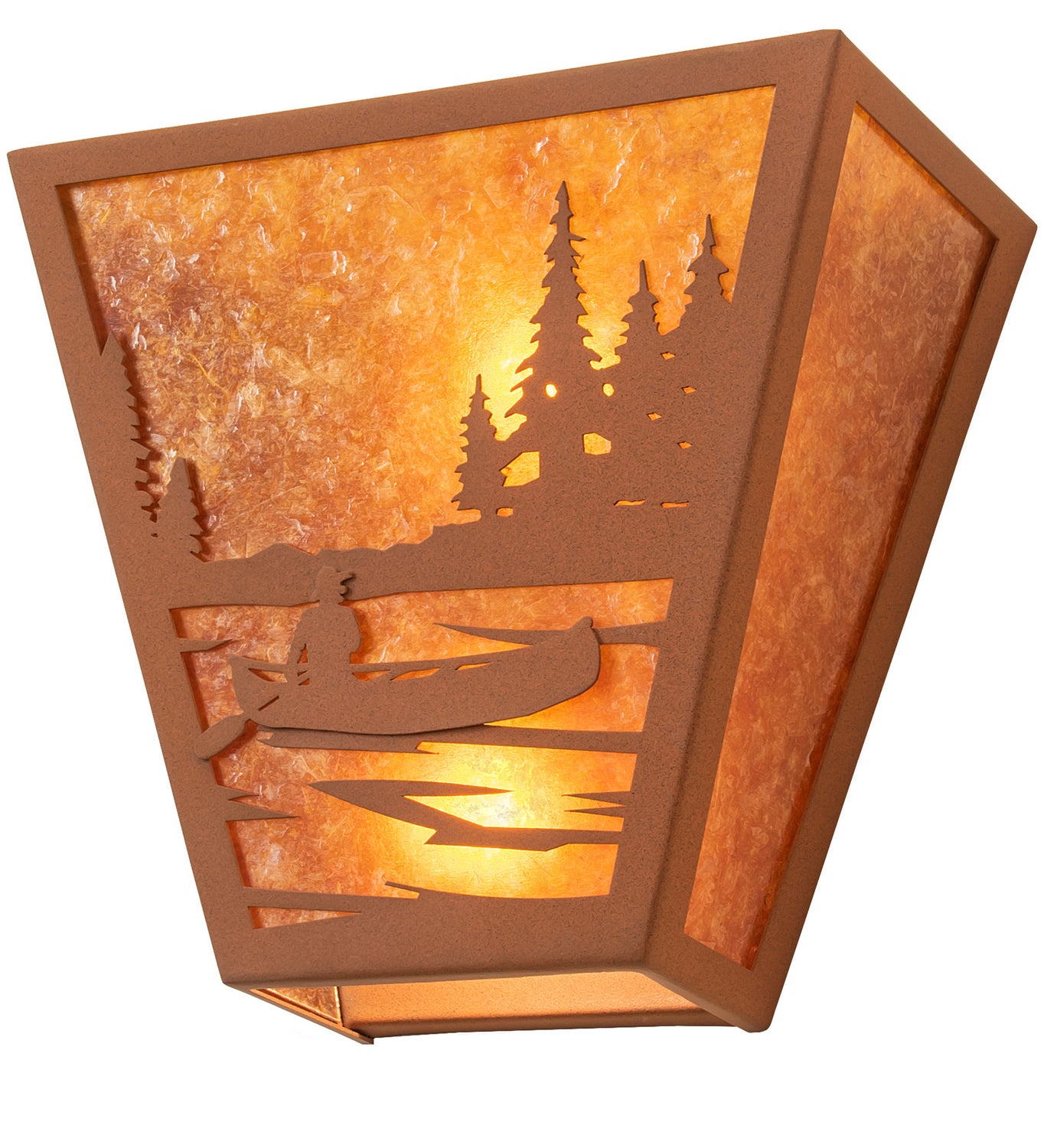 Meyda Tiffany - 236835 - Two Light Wall Sconce - Canoe At Lake - Earth