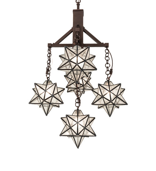 Meyda Tiffany - 237620 - Five Light Chandelier - Moravian Star - Mahogany Bronze