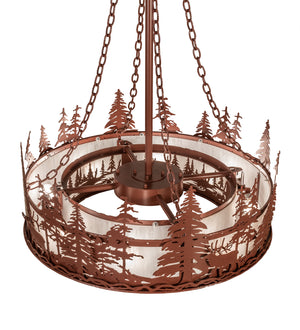 Meyda Tiffany - 238683 - Eight Light Pendant - Elk At Dusk - Rust