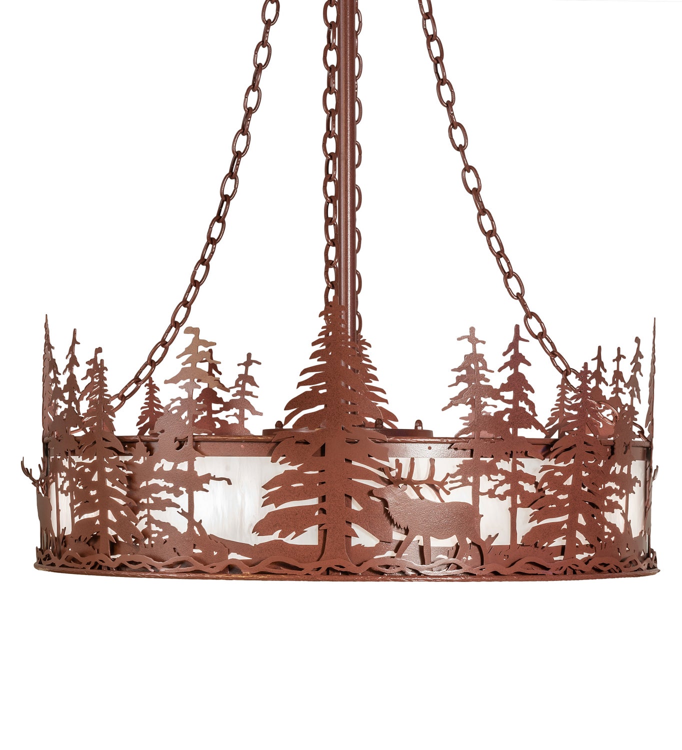 Meyda Tiffany - 238683 - Eight Light Pendant - Elk At Dusk - Rust