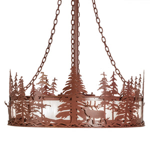 Meyda Tiffany - 238683 - Eight Light Pendant - Elk At Dusk - Rust