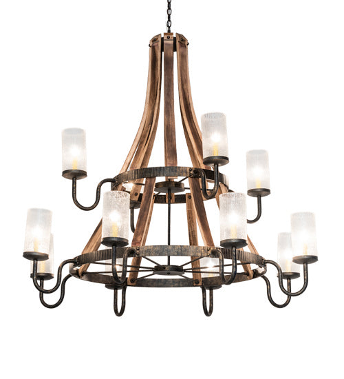 Meyda Tiffany - 238765 - 12 Light Chandelier - Barrel Stave - Golden Bronze