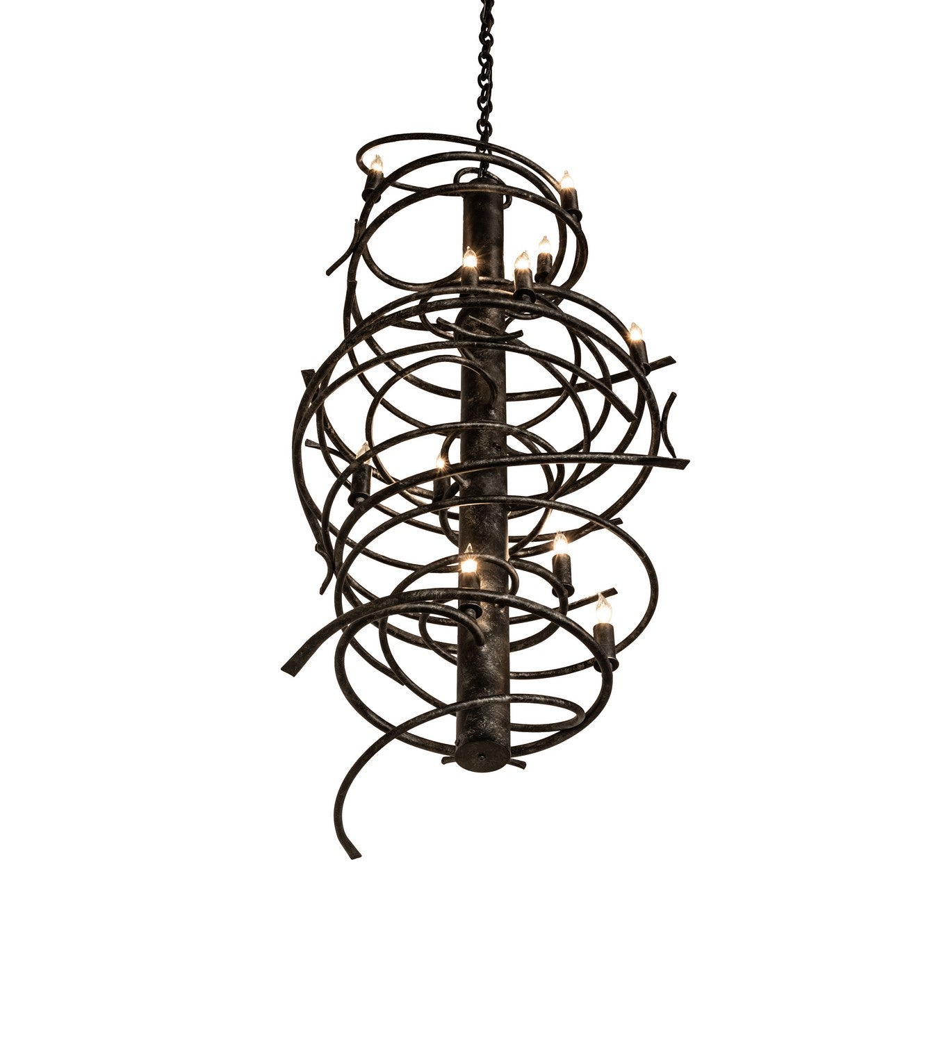 Meyda Tiffany - 240052 - 12 Light Chandelier - Cyclone - Gunmetal