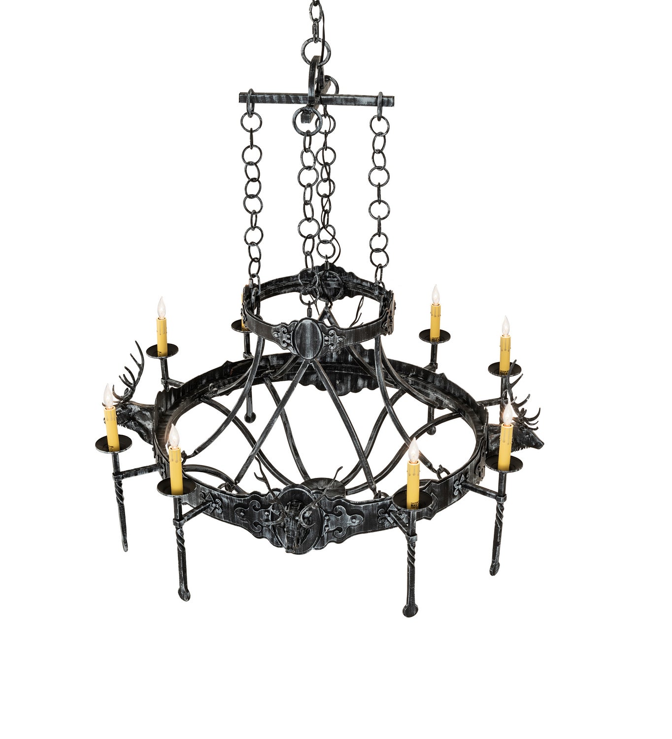 Meyda Tiffany - 241339 - Eight Light Chandelier - Stag - Antique Iron Gate