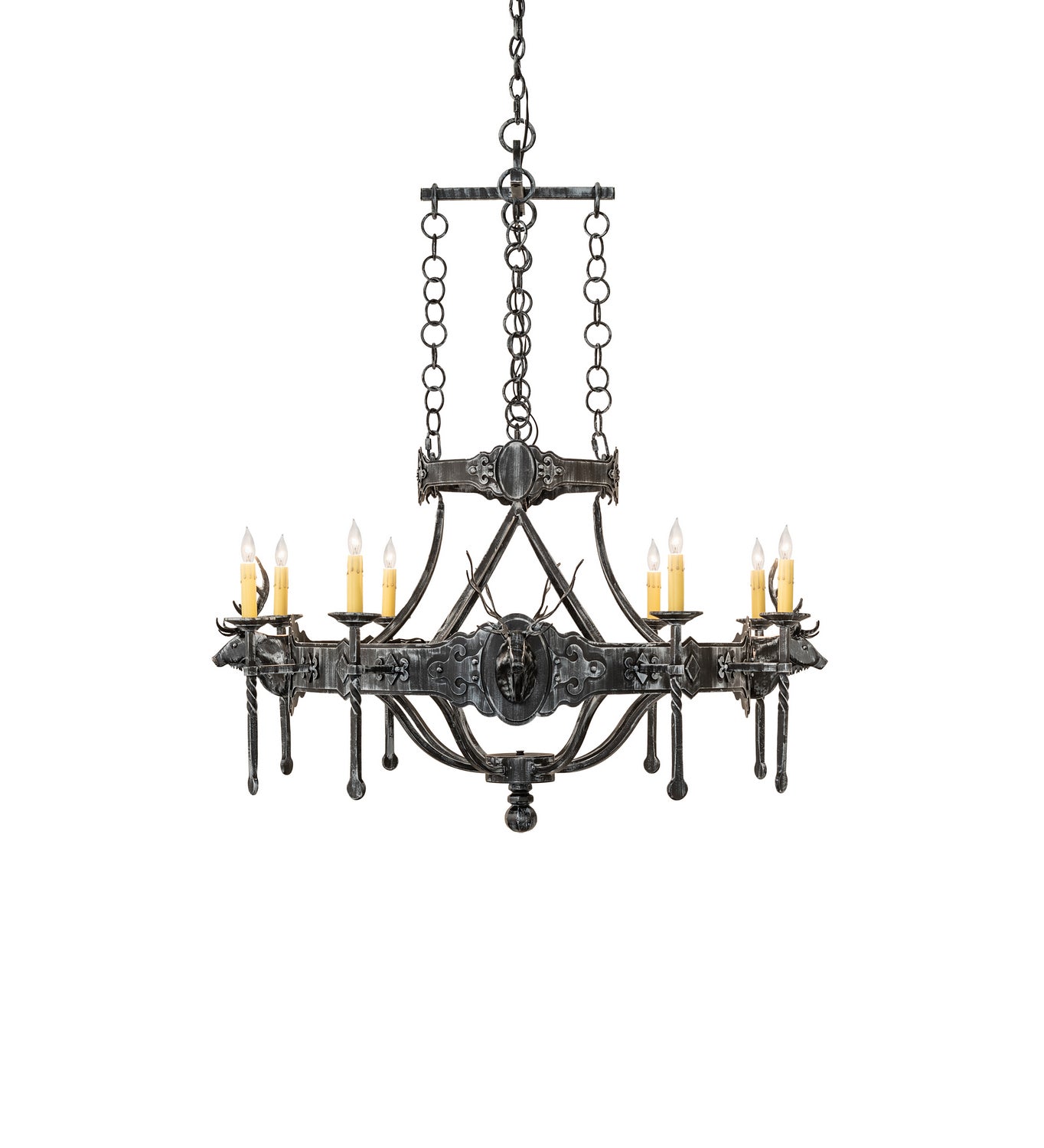 Meyda Tiffany - 241339 - Eight Light Chandelier - Stag - Antique Iron Gate