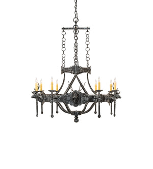 Meyda Tiffany - 241339 - Eight Light Chandelier - Stag - Antique Iron Gate