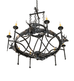 Meyda Tiffany - 241339 - Eight Light Chandelier - Stag - Antique Iron Gate