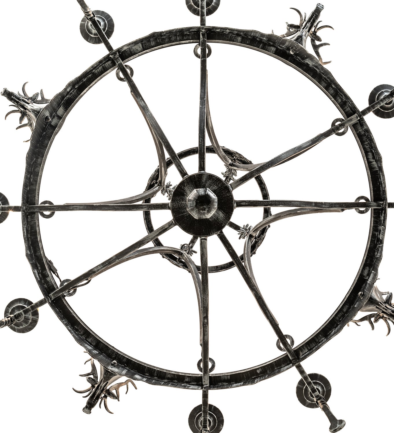 Meyda Tiffany - 241339 - Eight Light Chandelier - Stag - Antique Iron Gate