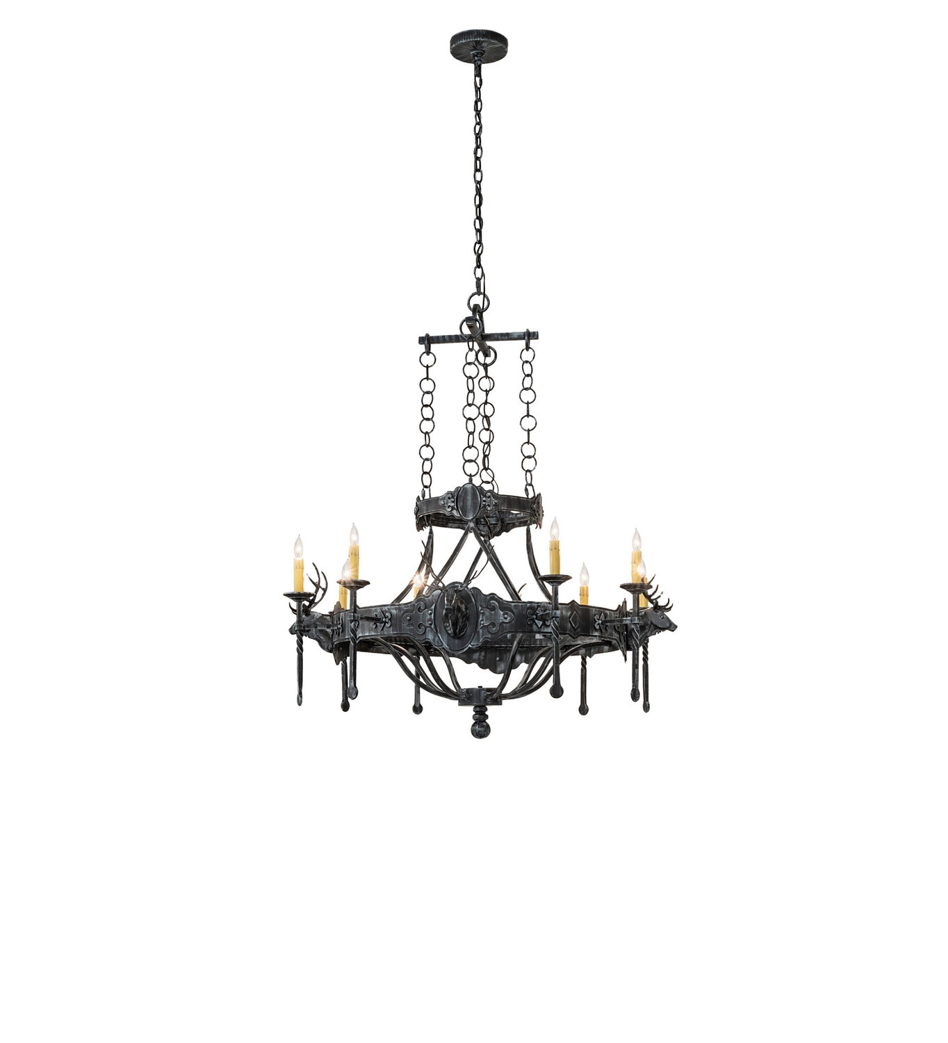 Meyda Tiffany - 241339 - Eight Light Chandelier - Stag - Antique Iron Gate