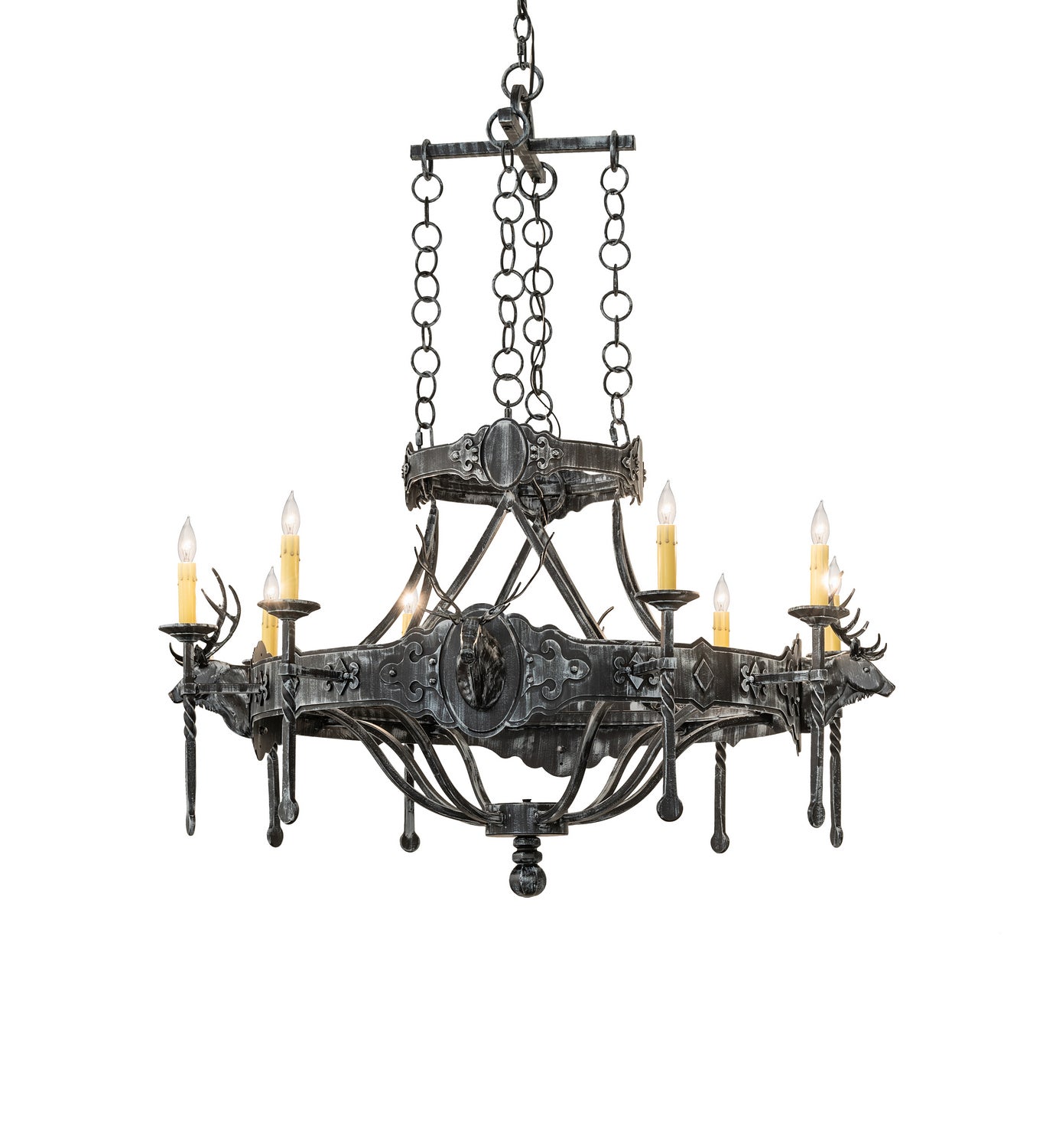 Meyda Tiffany - 241339 - Eight Light Chandelier - Stag - Antique Iron Gate