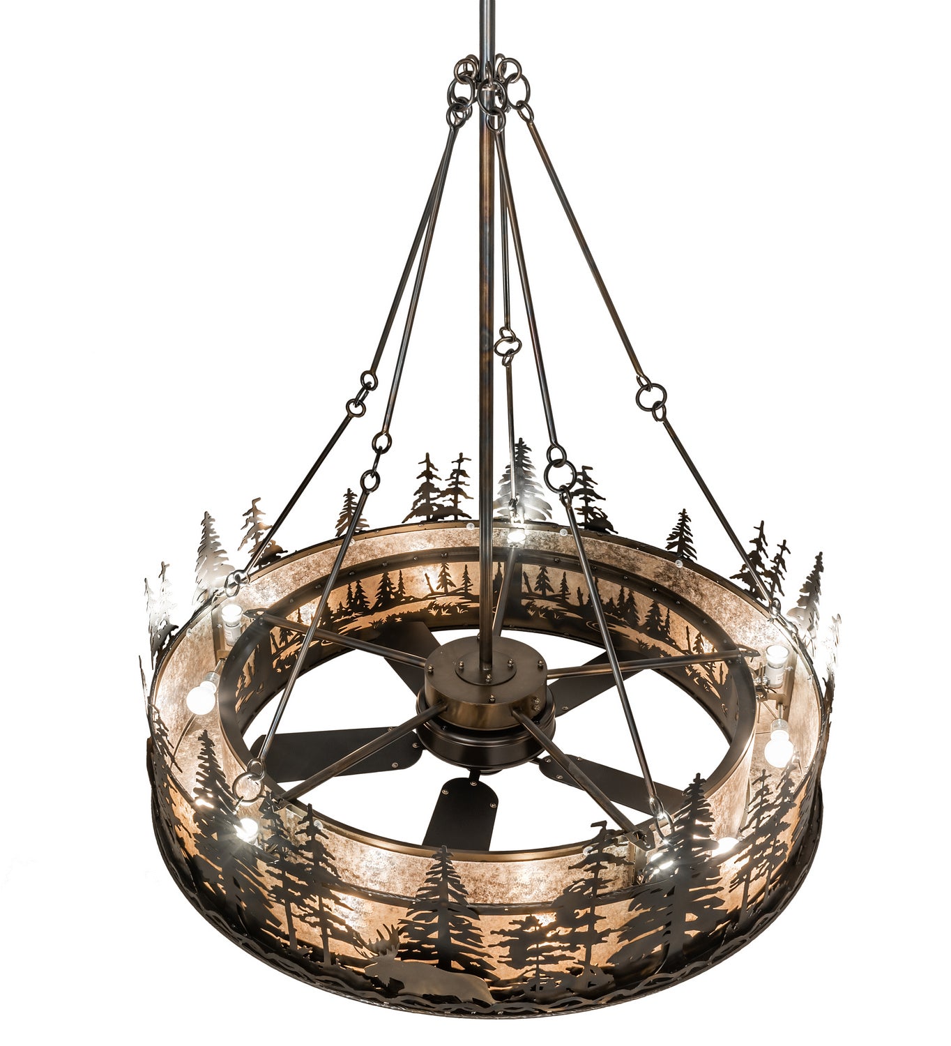 Meyda Tiffany - 241416 - 15 Light Chandel-Air - Wildlife At Dusk - Light Burnished Antique Copper