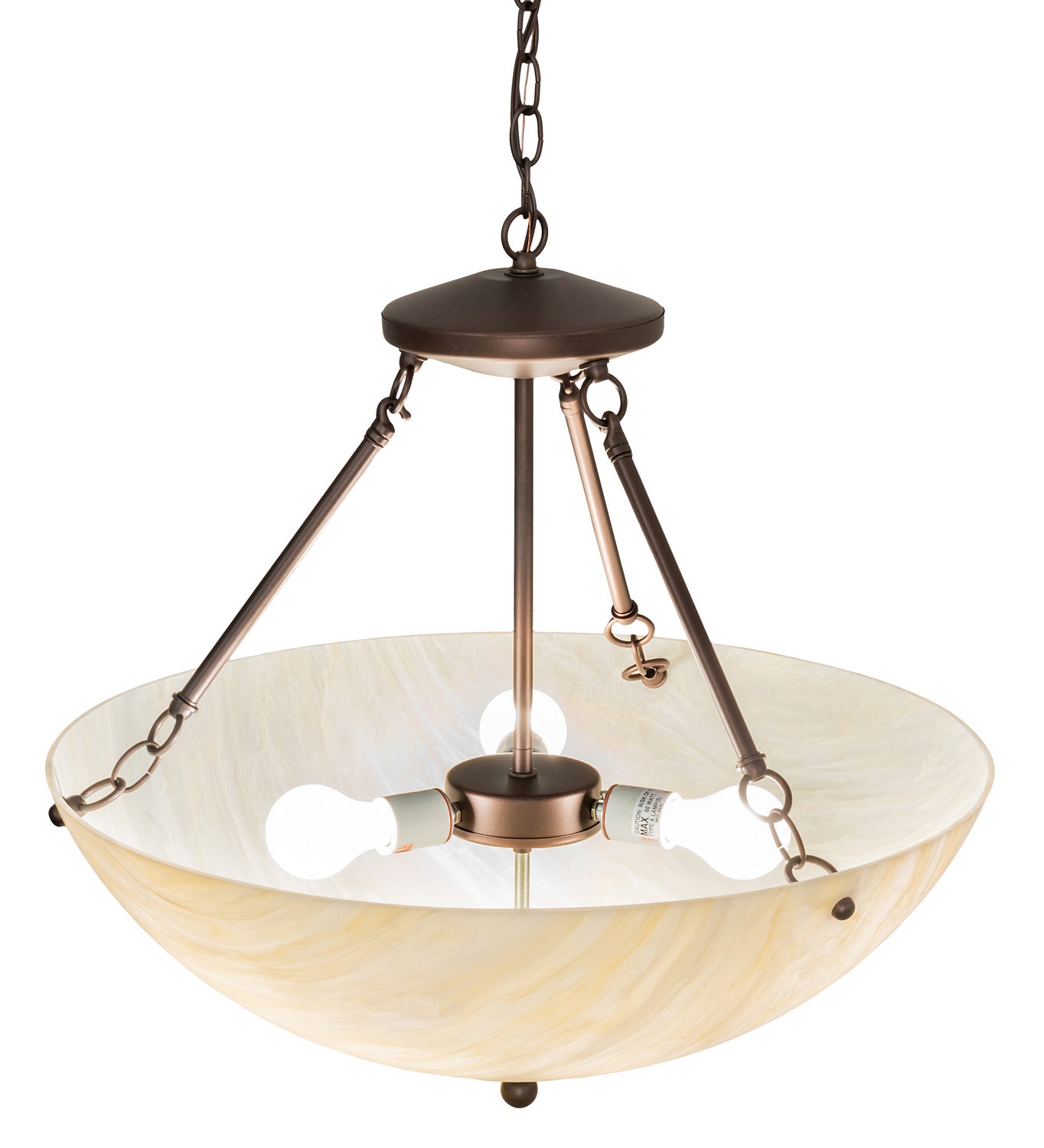 Meyda Tiffany - 242010 - Three Light Pendant - Mahogany Bronze