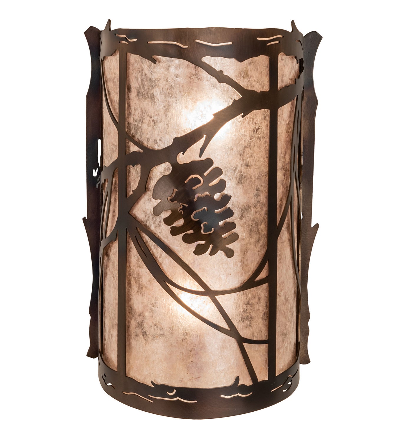 Meyda Tiffany - 242033 - Two Light Wall Sconce - Whispering Pines - Light Burnished Antique Copper