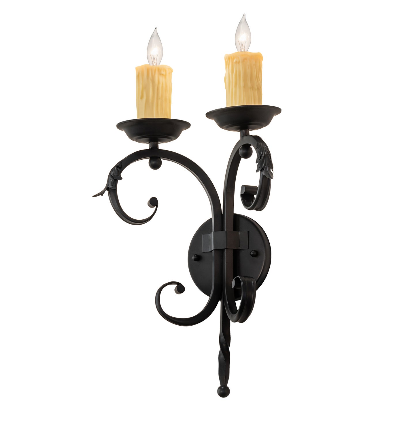 Meyda Tiffany - 242072 - Two Light Wall Sconce - Andorra - Blackwash