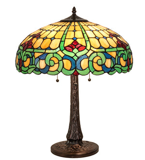 Meyda Tiffany - 242088 - Three Light Table Lamp - Duffner & Kimberly Colonial - Mahogany Bronze