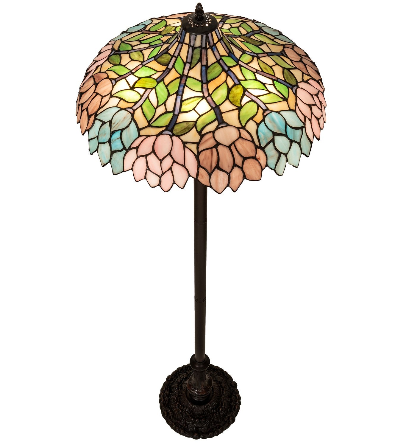 Meyda Tiffany - 242789 - Three Light Floor Lamp - Wisteria - Mahogany Bronze