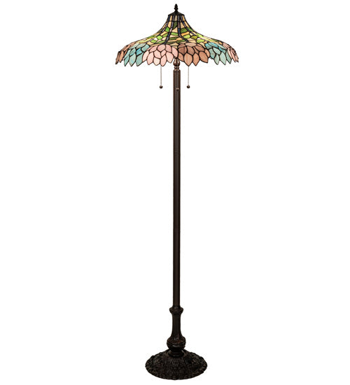 Meyda Tiffany - 242789 - Three Light Floor Lamp - Wisteria - Mahogany Bronze