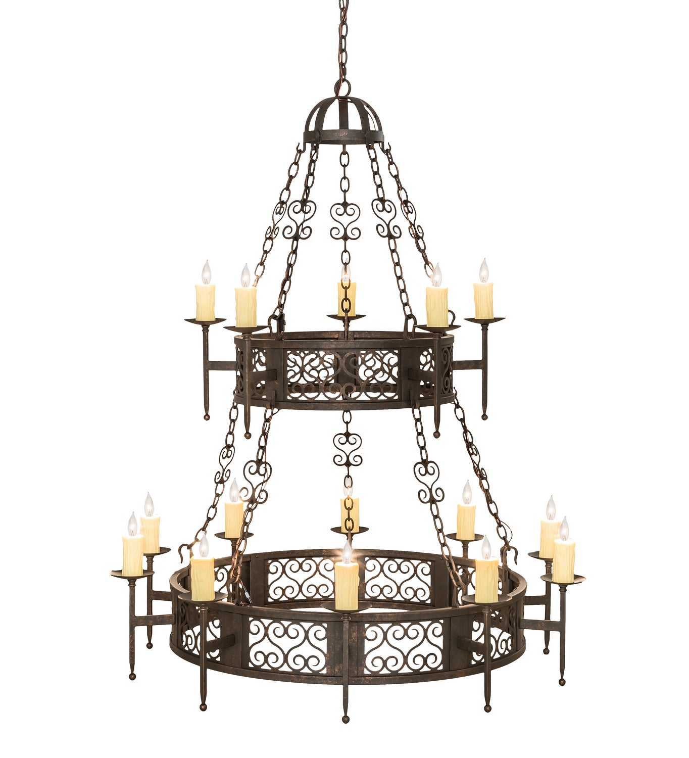 Meyda Tiffany - 242818 - 15 Light Chandelier - Toscano - Gilded Tobacco