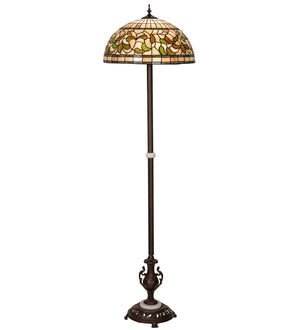 Meyda Tiffany - 242829 - One Light Floor Lamp - Tiffany Turning Leaf - Mahogany Bronze