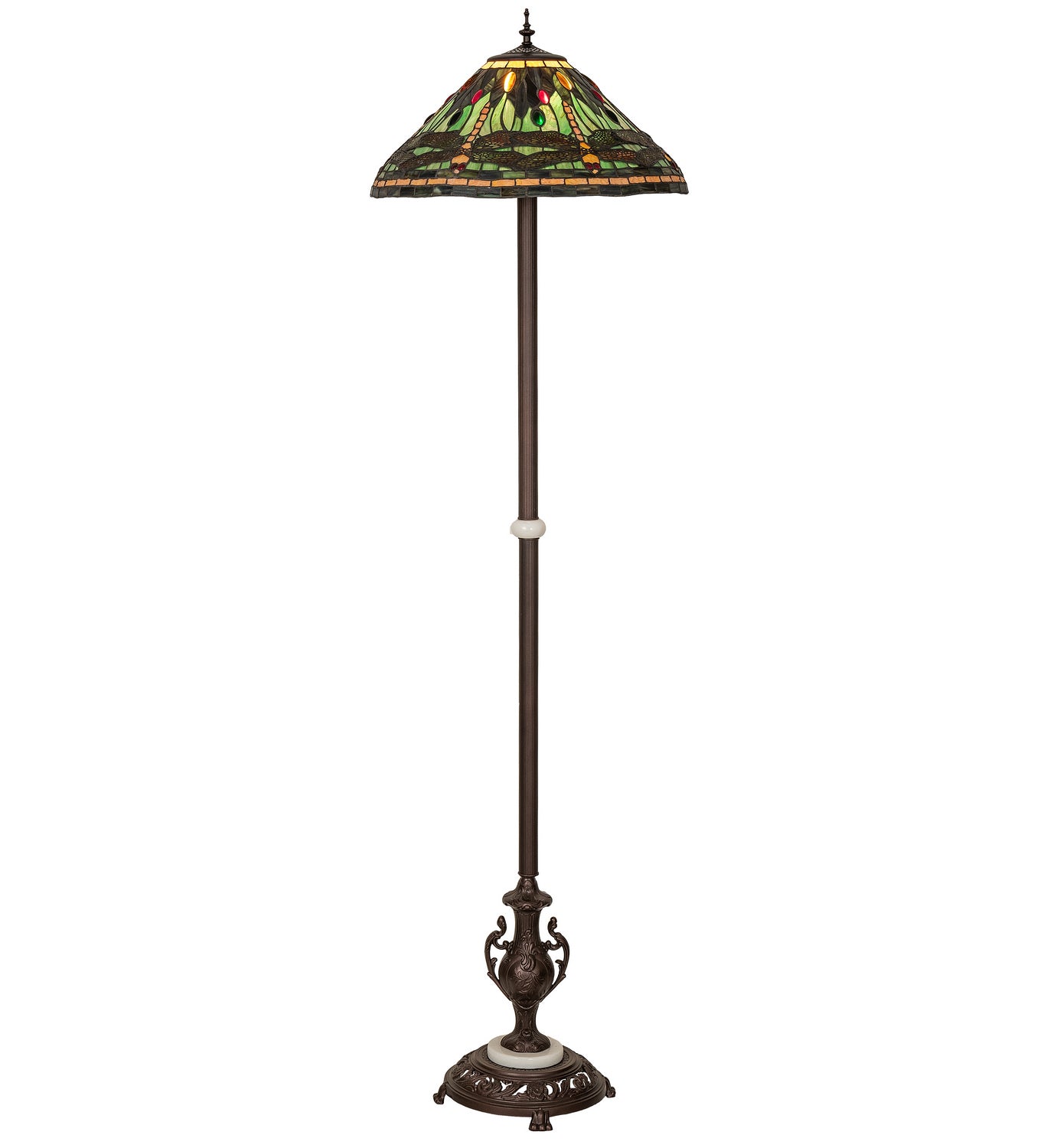 Meyda Tiffany - 242832 - One Light Floor Lamp - Tiffany Dragonfly - Mahogany Bronze