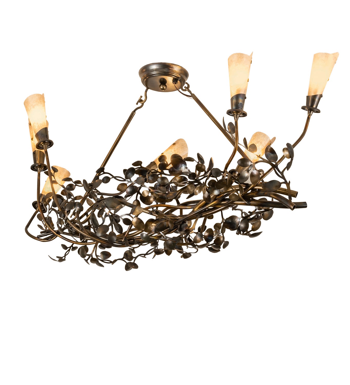 Meyda Tiffany - 243530 - Seven Light Chandelier - Vinca Vine - Dark Burnished Antique Copper